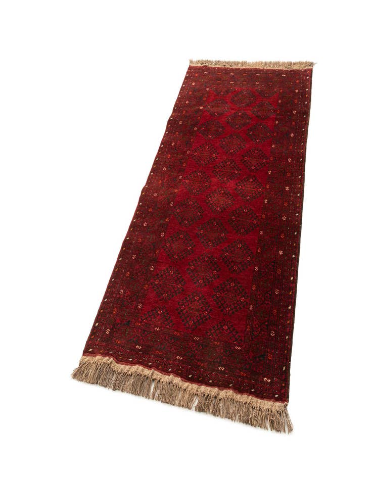 Detail image of  3' 5 x 6' 2  Hand Knotted Afghan Akhche Wool Rug