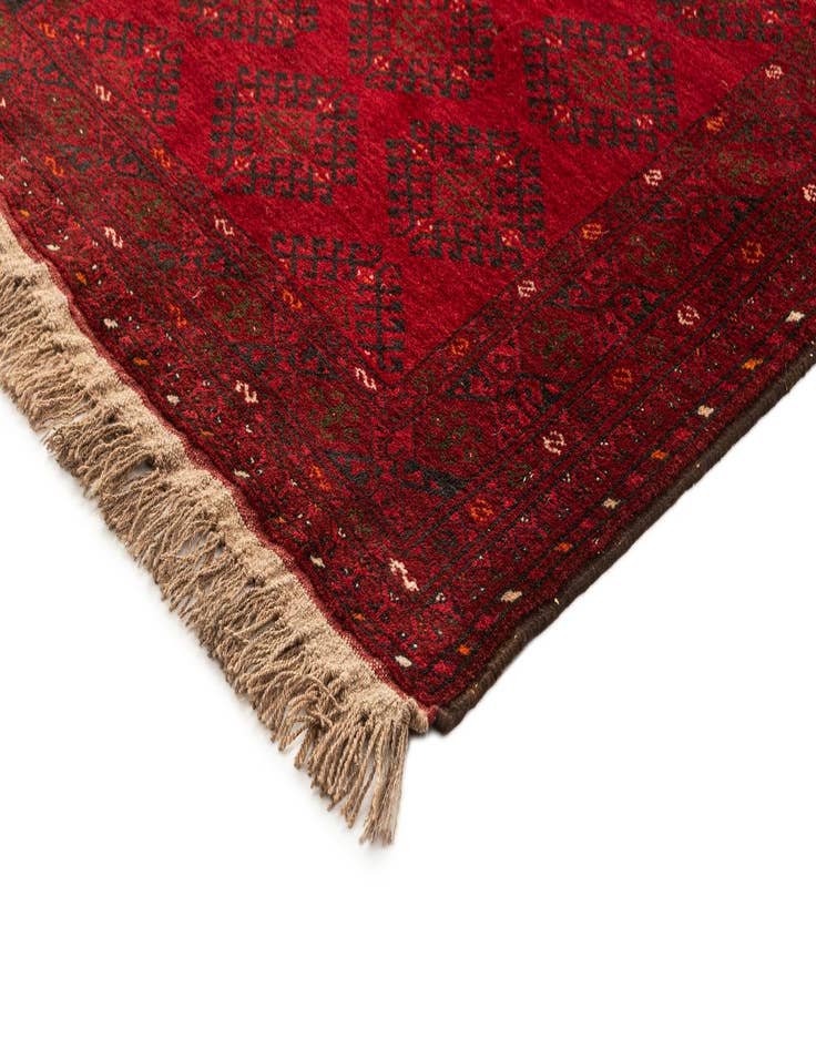 Detail image of  3' 5 x 6' 2  Hand Knotted Afghan Akhche Wool Rug