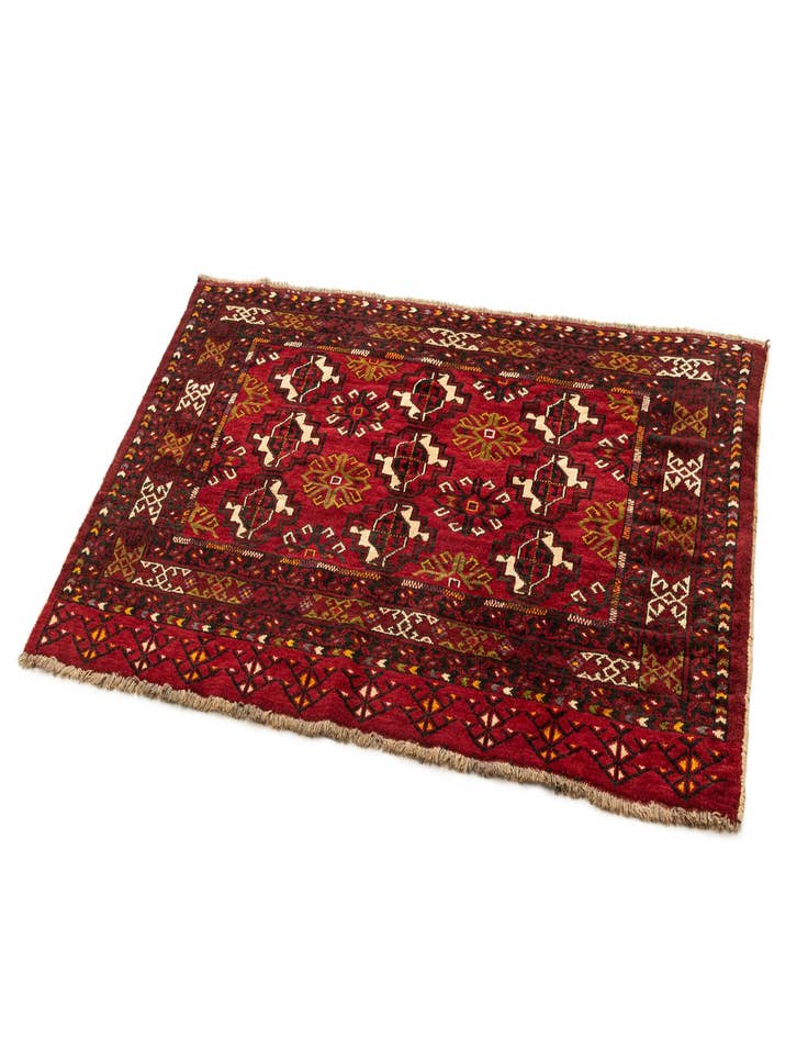 Detail image of  3' x 5' 1  Hand Knotted Afghan Akhche Wool Rug