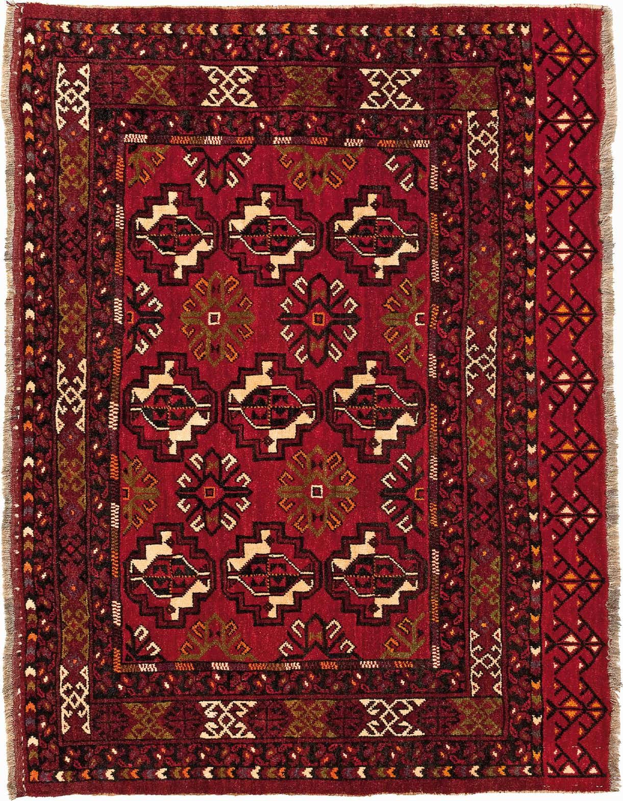 Primary image  3' x 5' 1  Hand Knotted Afghan Akhche Wool Rug