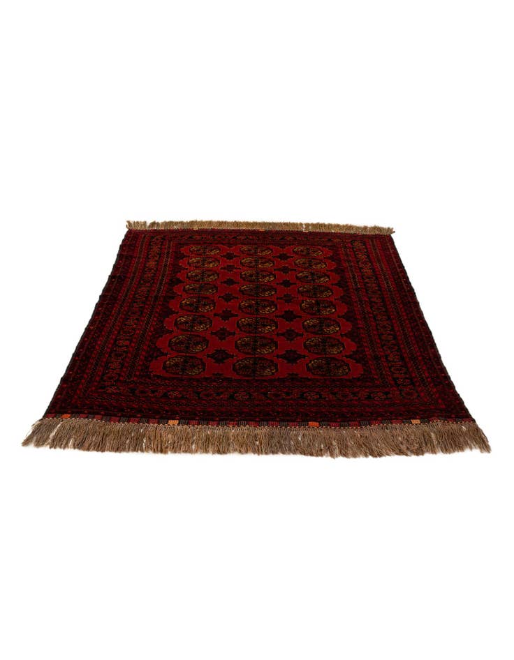 Detail image of  5' 2 x 7' 6  Hand Knotted Afghan Akhche Oriental Wool Rug