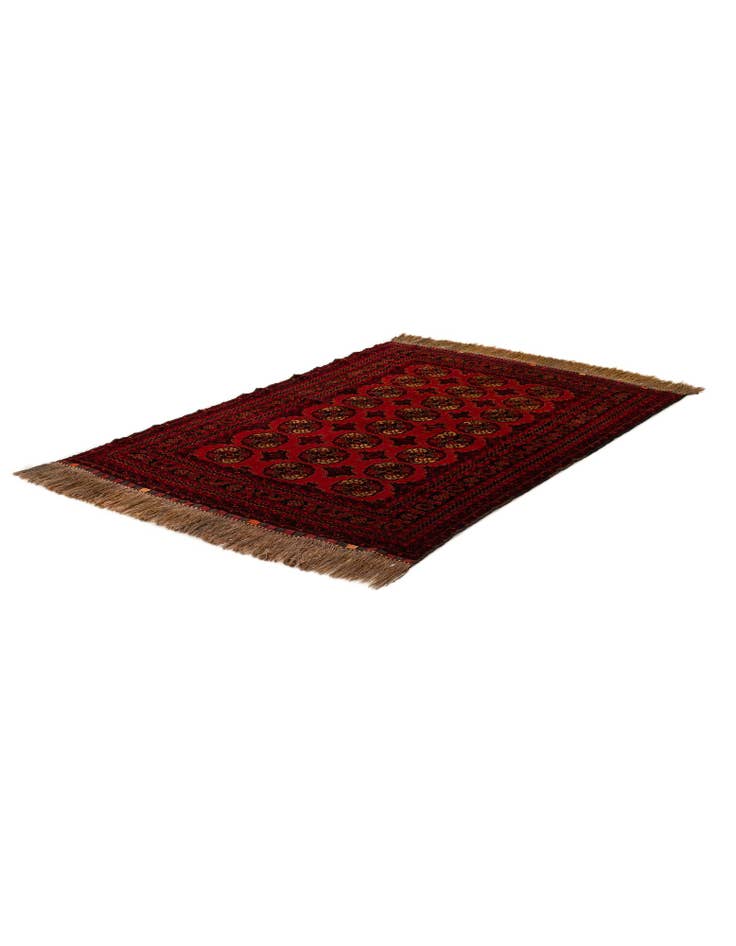 Detail image of  5' 2 x 7' 6  Hand Knotted Afghan Akhche Oriental Wool Rug