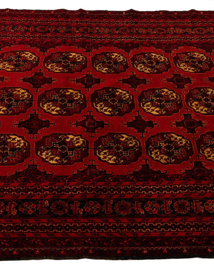 Detail image of  5' 2 x 7' 6  Hand Knotted Afghan Akhche Oriental Wool Rug