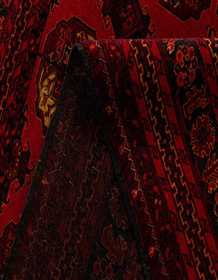 Detail image of  5' 2 x 7' 6  Hand Knotted Afghan Akhche Oriental Wool Rug