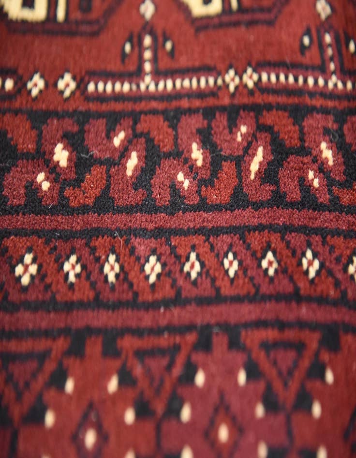 Detail image of  3' 4 x 6' 2  Hand Knotted Afghan Akhche Wool Rug