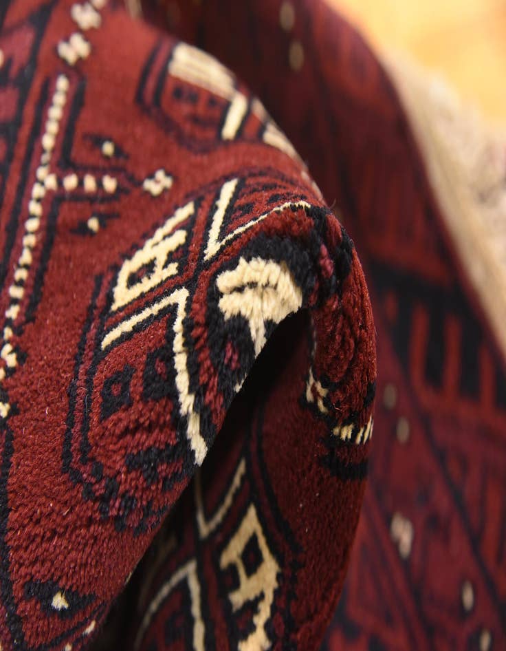 Detail image of  3' 4 x 6' 2  Hand Knotted Afghan Akhche Wool Rug