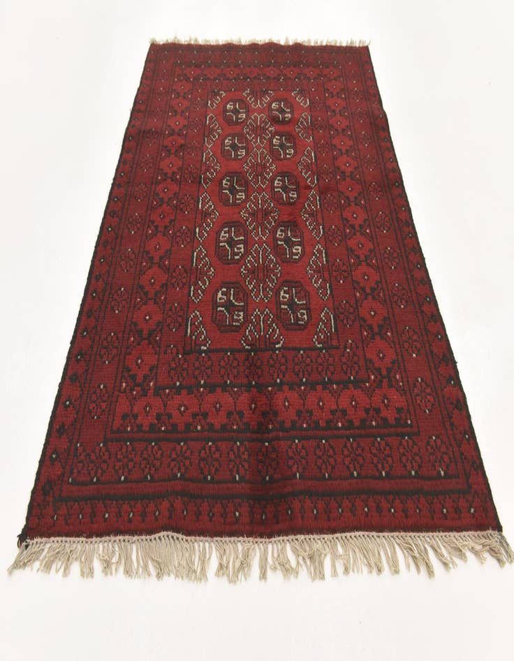 Detail image of 3' 3 x 4' 7 Hand Knotted Afghan Akhche Wool Rug