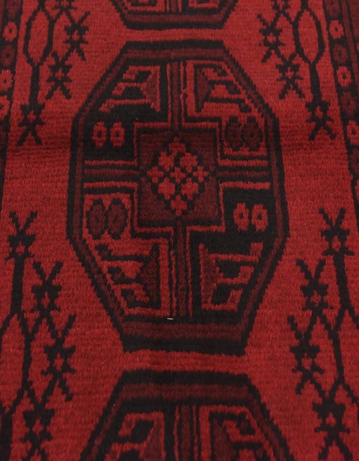 Detail image of  3' 5 x 4' 9  Hand Knotted Afghan Akhche Wool Rug