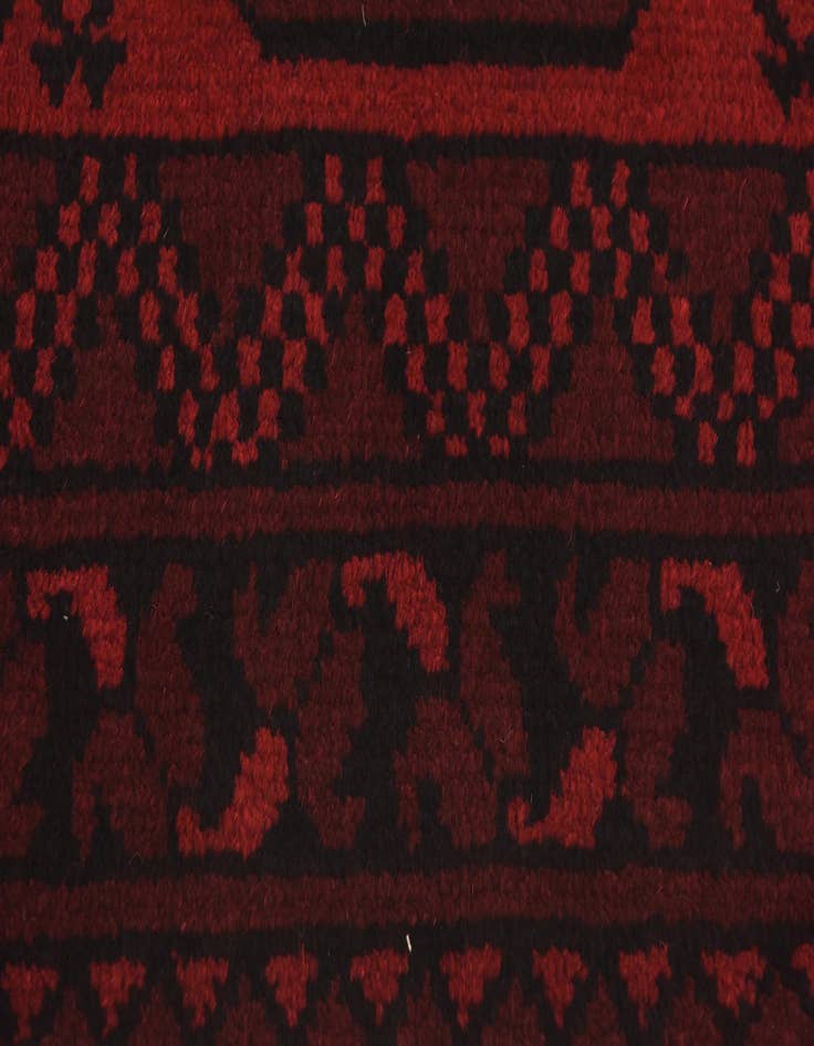 Detail image of  3' 5 x 4' 9  Hand Knotted Afghan Akhche Wool Rug