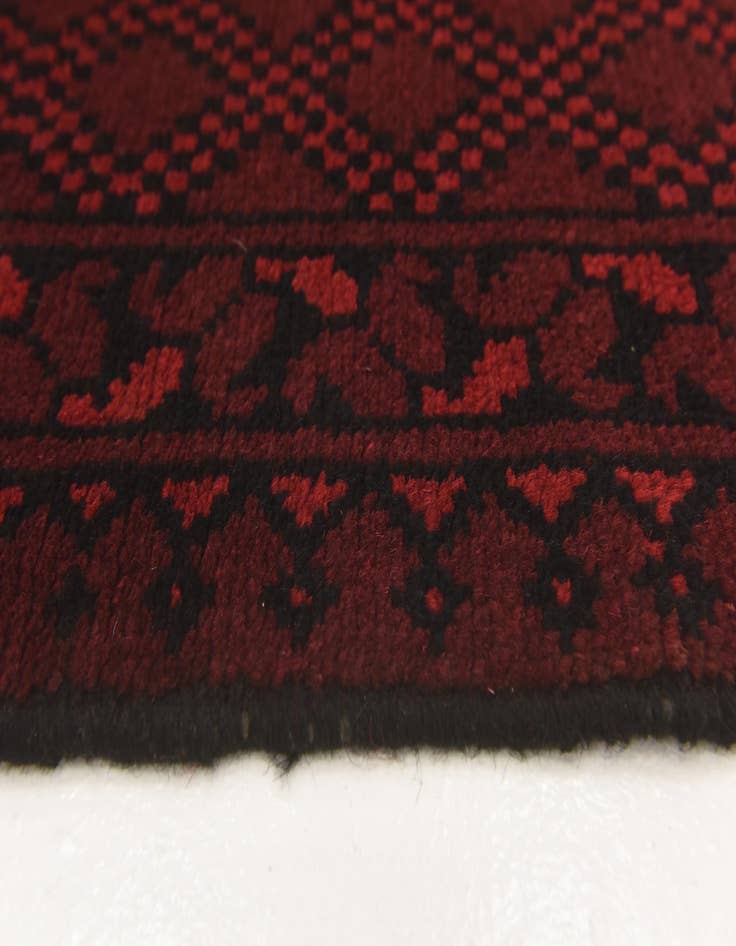 Detail image of  3' 5 x 4' 9  Hand Knotted Afghan Akhche Wool Rug