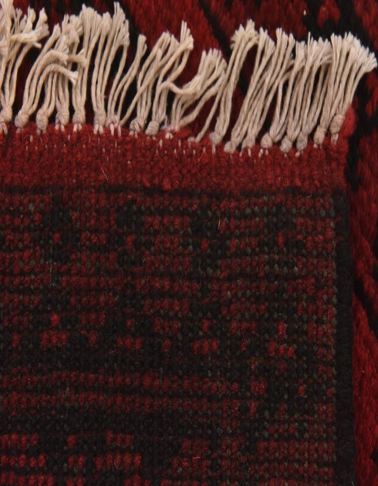 Detail image of  3' 5 x 4' 9  Hand Knotted Afghan Akhche Wool Rug