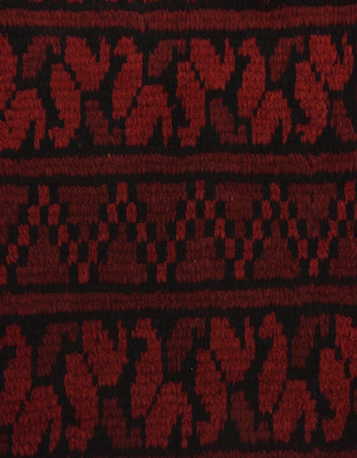 Detail image of  3' 5 x 4' 9  Hand Knotted Afghan Akhche Wool Rug