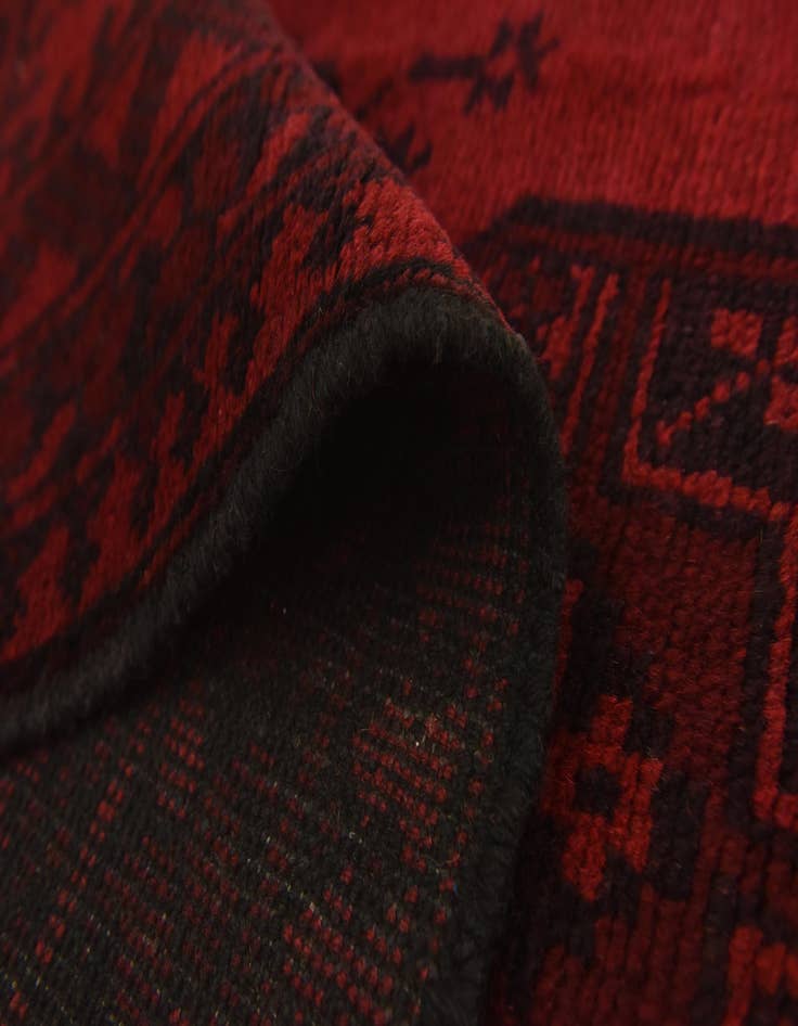 Detail image of  3' 4 x 5' 3  Hand Knotted Afghan Akhche Wool Rug