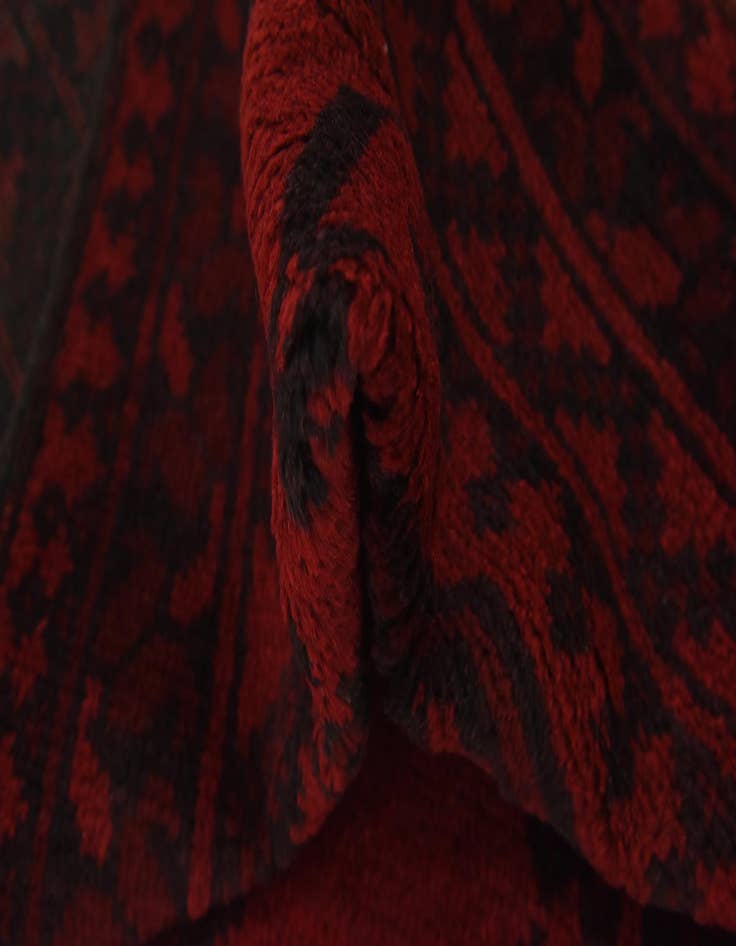 Detail image of  3' 4 x 5' 3  Hand Knotted Afghan Akhche Wool Rug