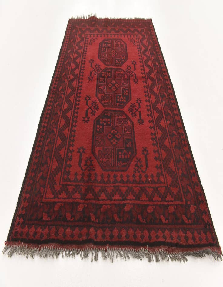 Detail image of  3' 4 x 5' 3  Hand Knotted Afghan Akhche Wool Rug