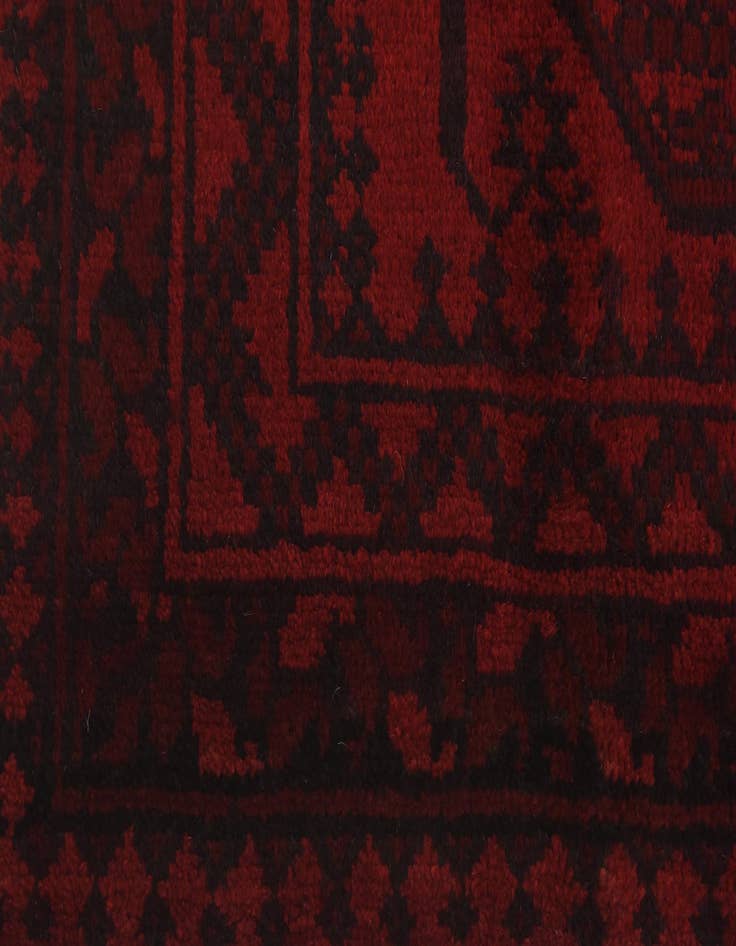 Detail image of  3' 4 x 5' 3  Hand Knotted Afghan Akhche Wool Rug