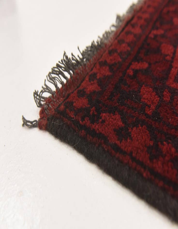 Detail image of  3' 4 x 5' 3  Hand Knotted Afghan Akhche Wool Rug