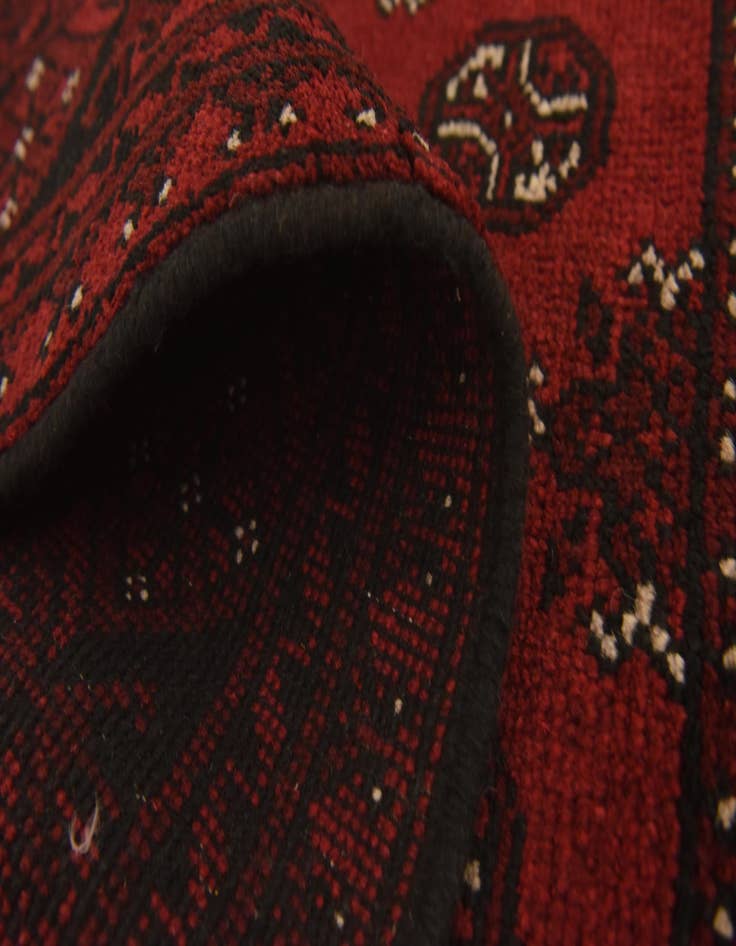 Detail image of  3' 2 x 4' 10  Hand Knotted Afghan Akhche Wool Rug