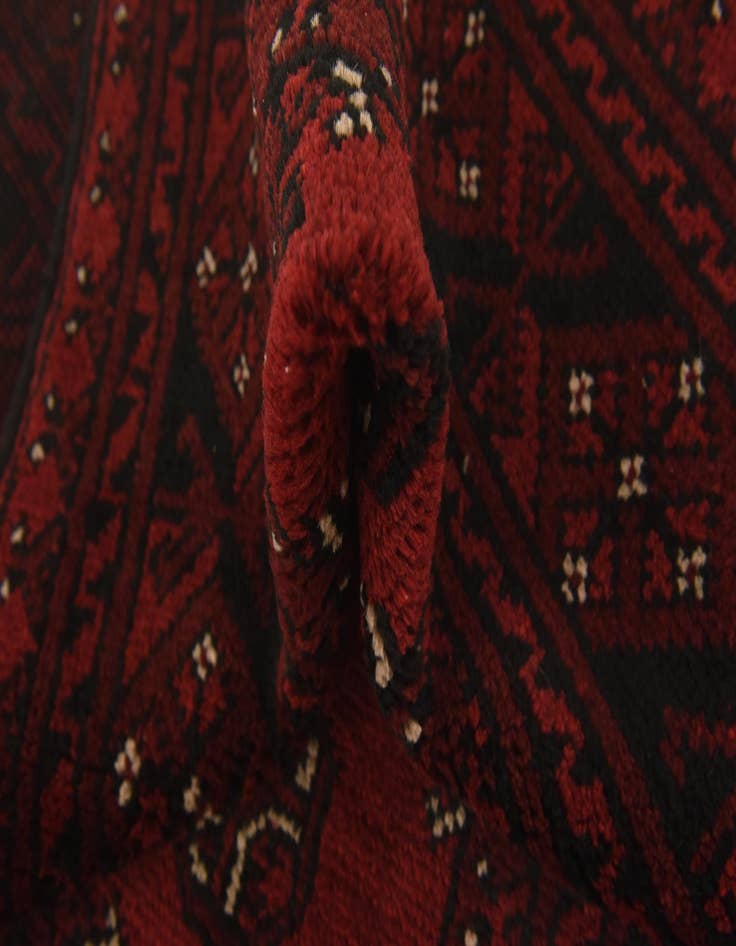 Detail image of  3' 2 x 4' 10  Hand Knotted Afghan Akhche Wool Rug