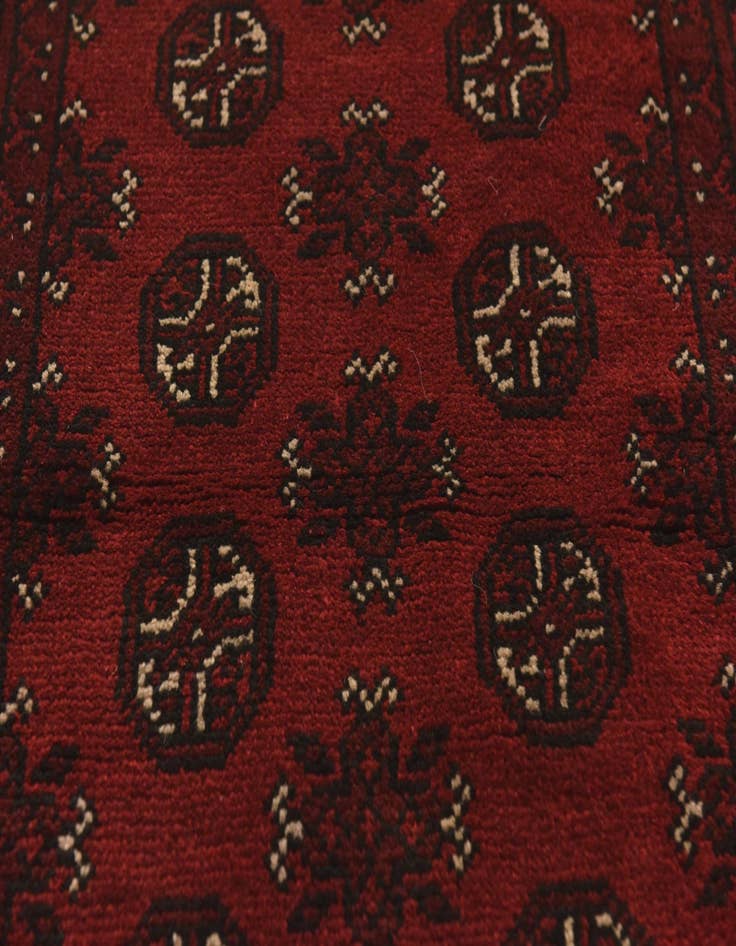 Detail image of  3' 2 x 4' 10  Hand Knotted Afghan Akhche Wool Rug