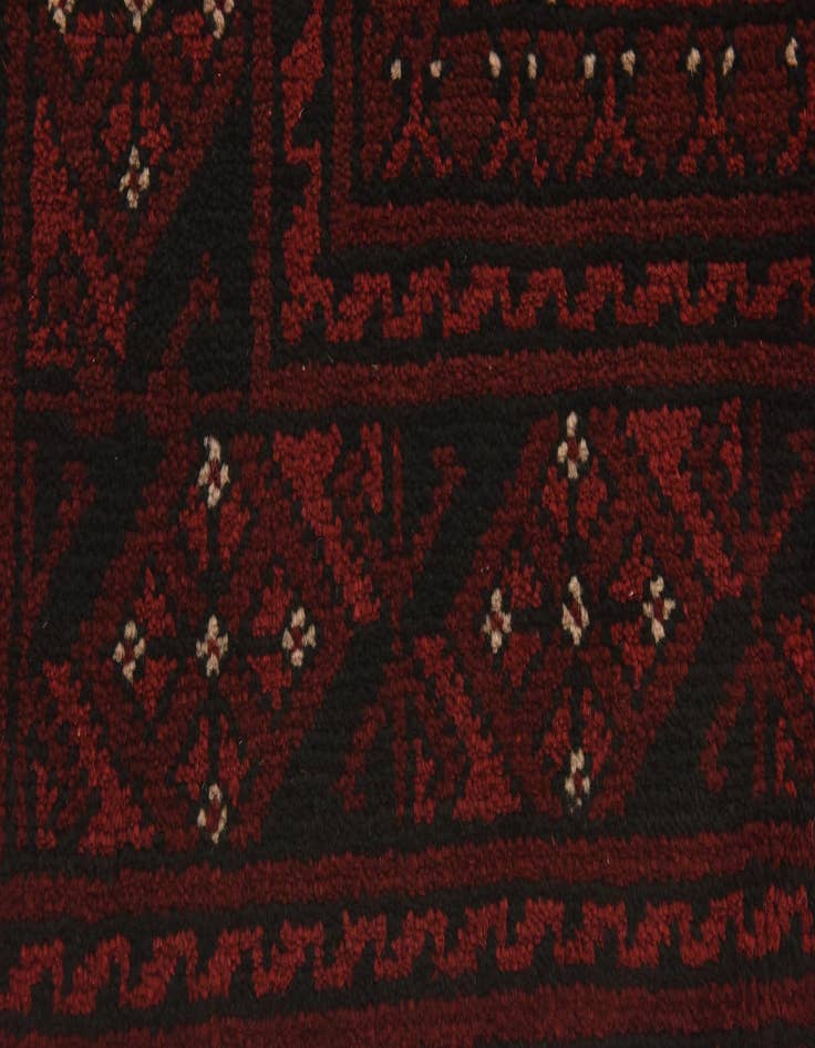 Detail image of  3' 2 x 4' 10  Hand Knotted Afghan Akhche Wool Rug
