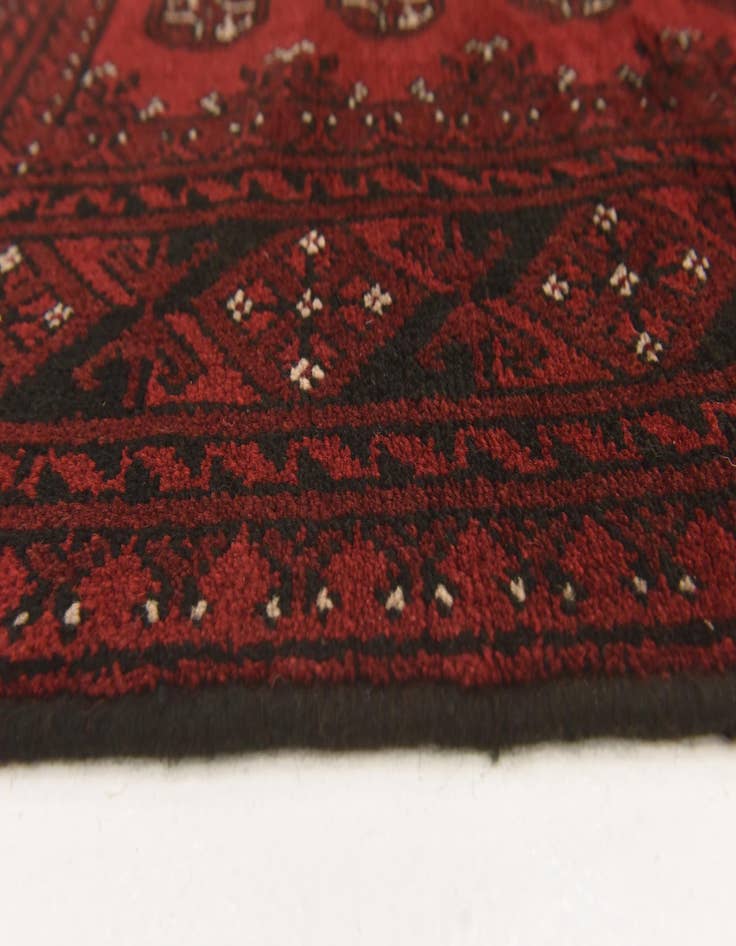 Detail image of  3' 2 x 4' 10  Hand Knotted Afghan Akhche Wool Rug