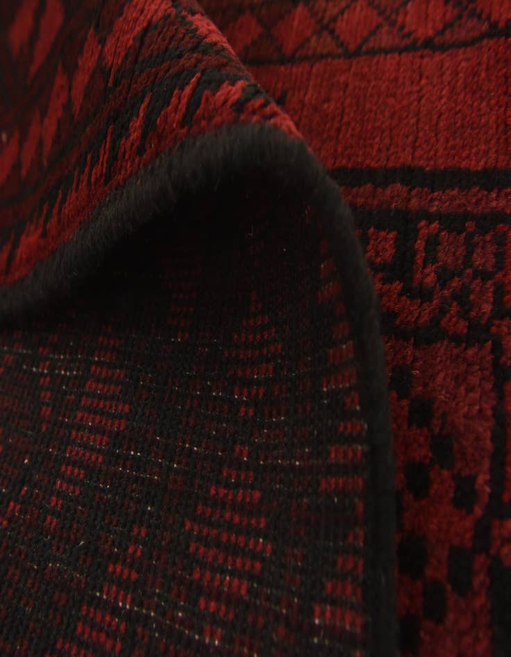 Detail image of  3' 3 x 4' 9  Hand Knotted Afghan Akhche Wool Rug