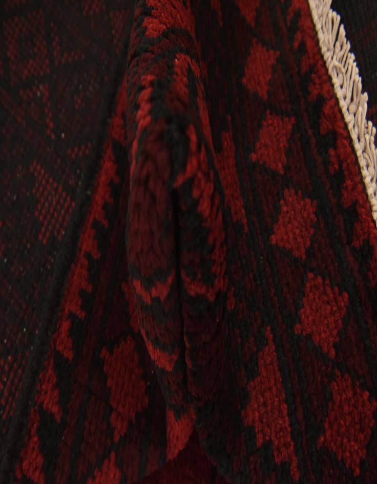 Detail image of  3' 3 x 4' 9  Hand Knotted Afghan Akhche Wool Rug