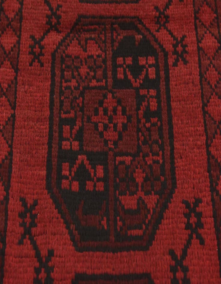 Detail image of  3' 3 x 4' 9  Hand Knotted Afghan Akhche Wool Rug