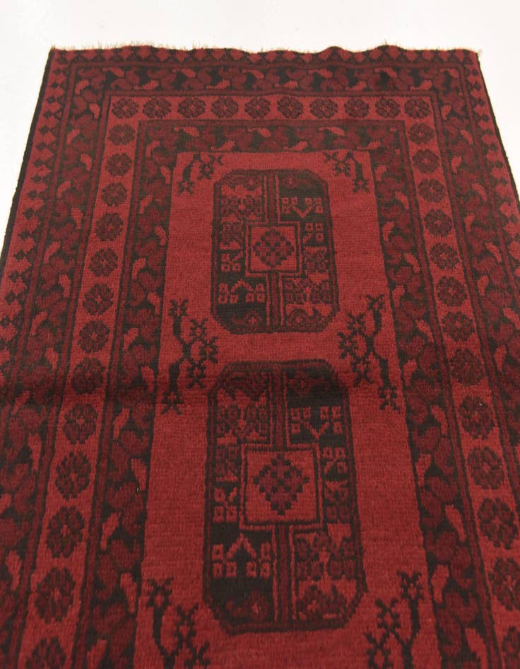 Detail image of  3' 1 x 4' 10  Hand Knotted Afghan Akhche Wool Rug