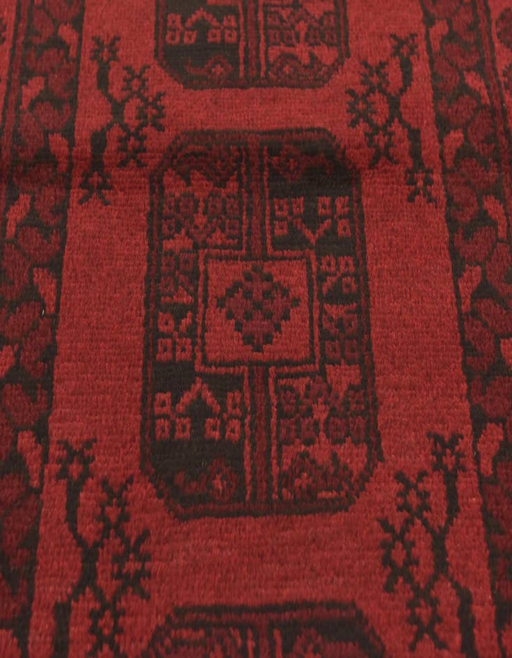 Detail image of  3' 1 x 4' 10  Hand Knotted Afghan Akhche Wool Rug