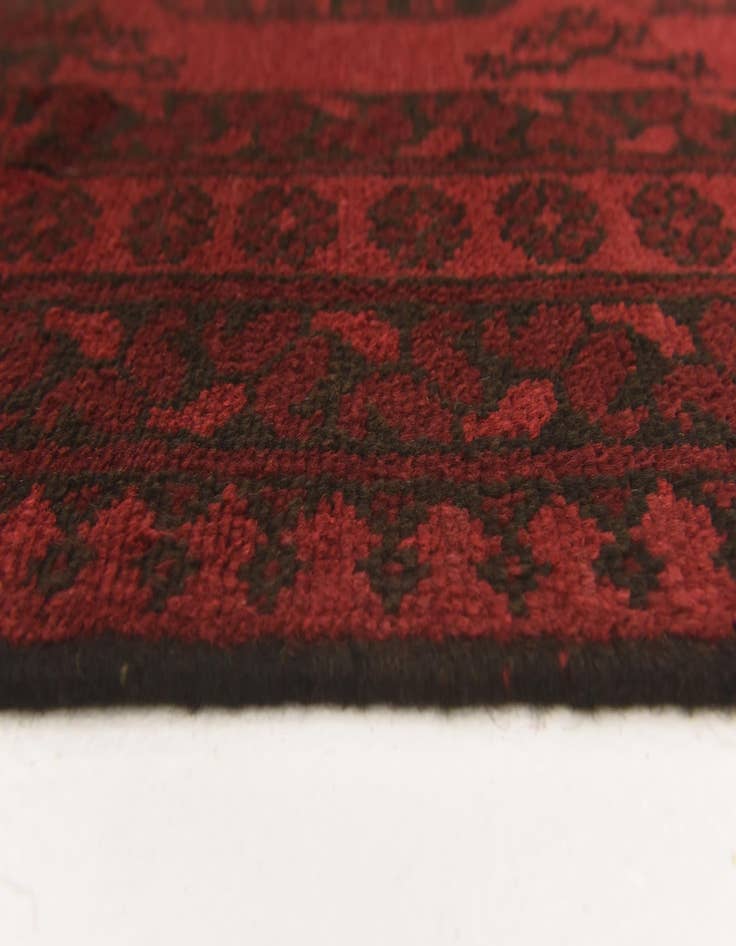 Detail image of  3' 1 x 4' 10  Hand Knotted Afghan Akhche Wool Rug