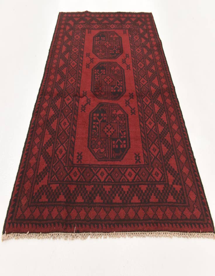 Detail image of 3' 3 x 4' 10 Hand Knotted Afghan Akhche Wool Rug