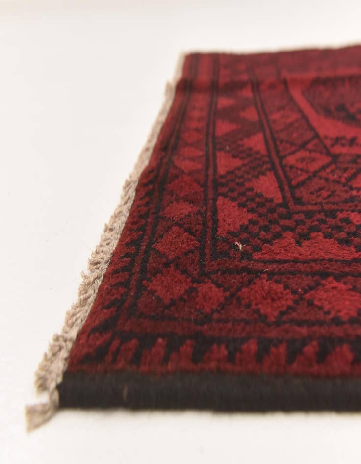 Detail image of  3' 3 x 4' 8  Hand Knotted Afghan Akhche Wool Rug