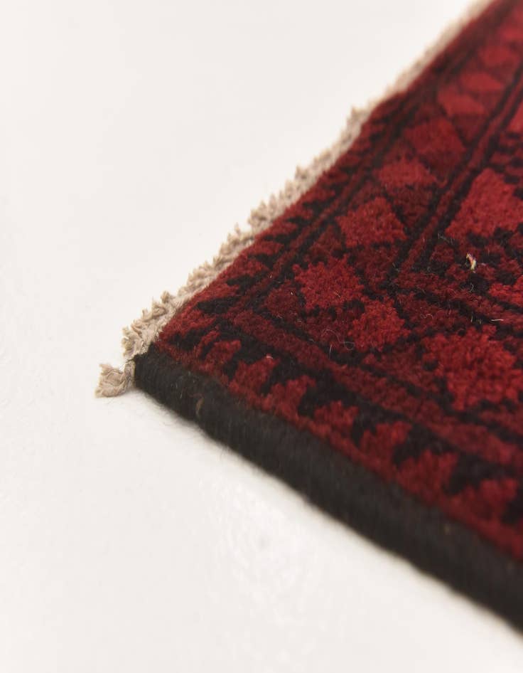 Detail image of  3' 3 x 4' 8  Hand Knotted Afghan Akhche Wool Rug