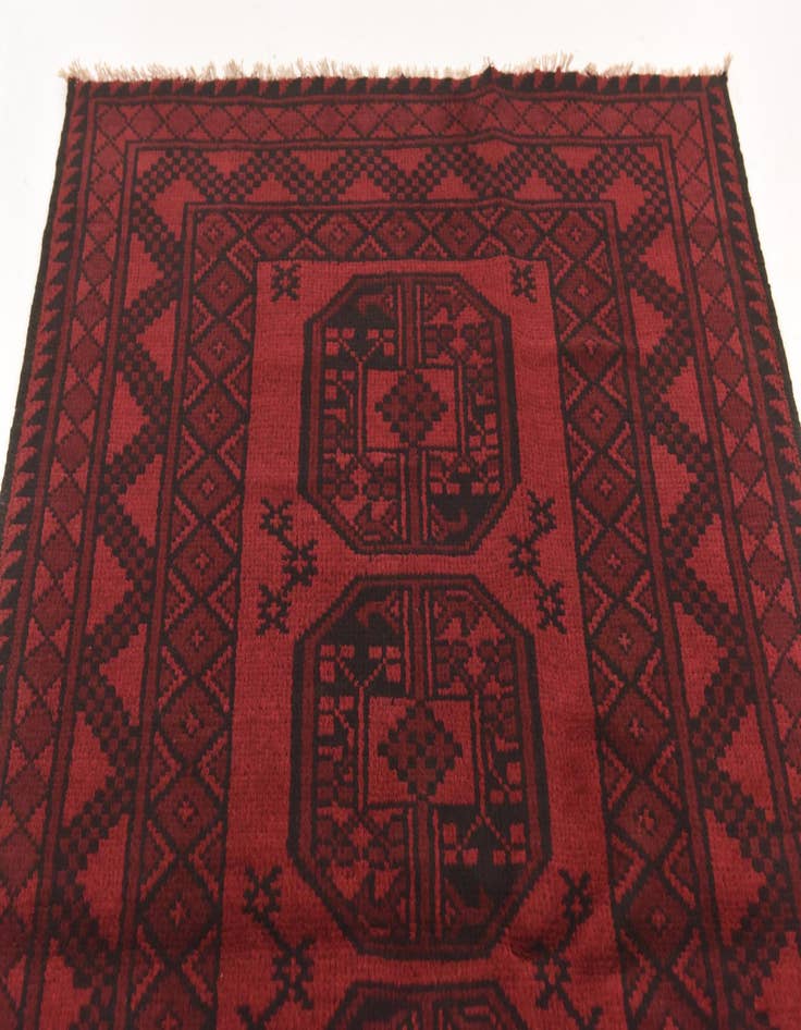 Detail image of 3' 2 x 4' 9 Hand Knotted Afghan Akhche Wool Rug