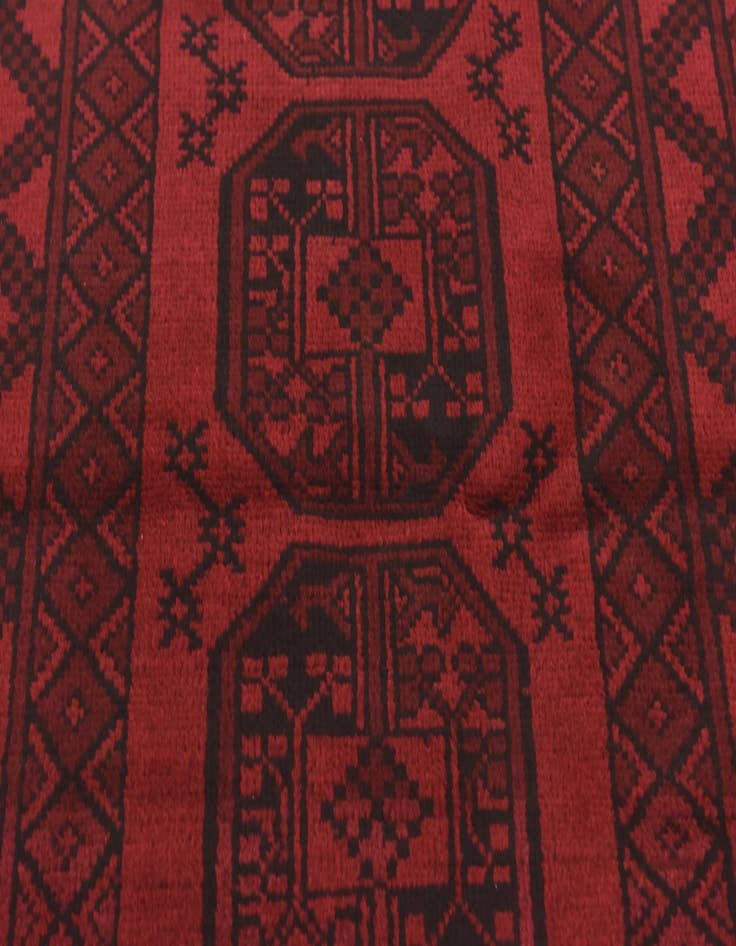 Detail image of 3' 2 x 4' 9 Hand Knotted Afghan Akhche Wool Rug