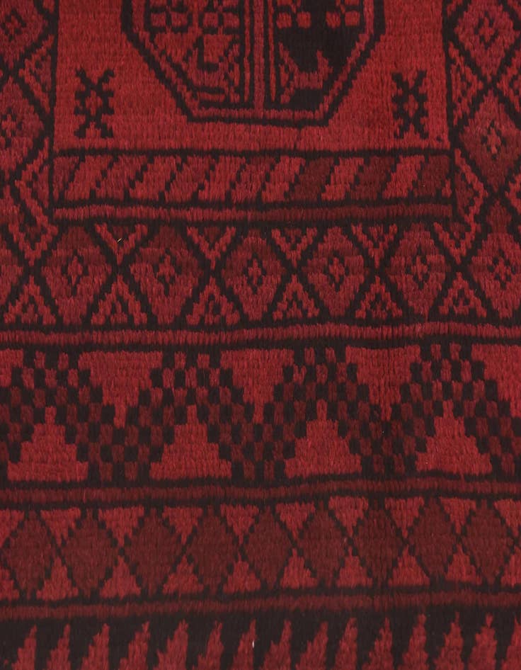 Detail image of 3' 2 x 4' 9 Hand Knotted Afghan Akhche Wool Rug