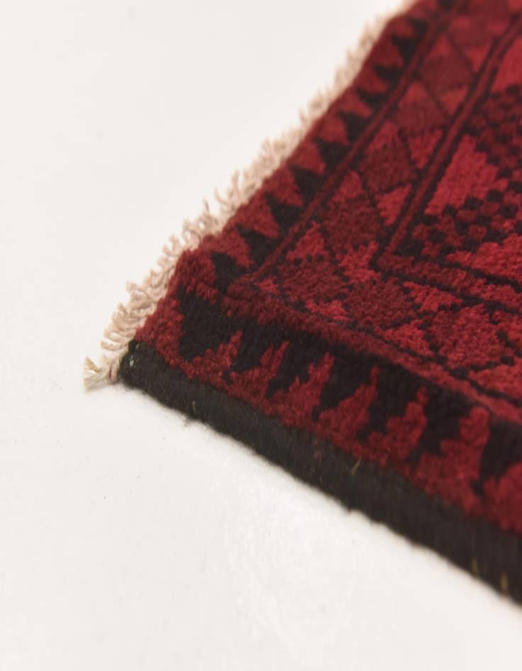 Detail image of 3' 2 x 4' 9 Hand Knotted Afghan Akhche Wool Rug