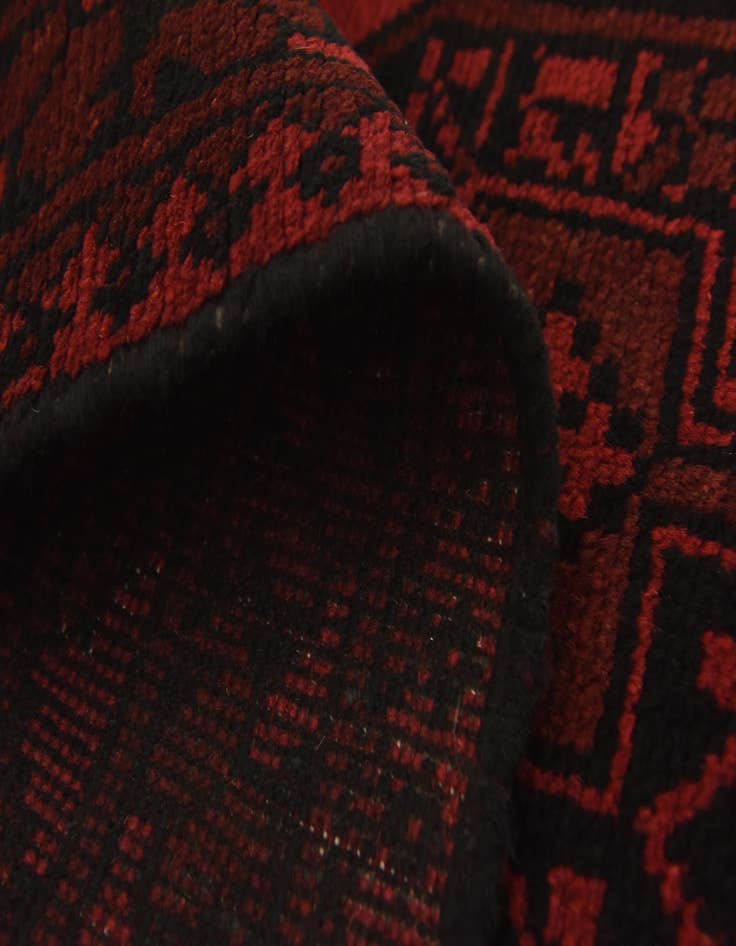 Detail image of  3' 2 x 4' 9  Hand Knotted Afghan Akhche Wool Rug