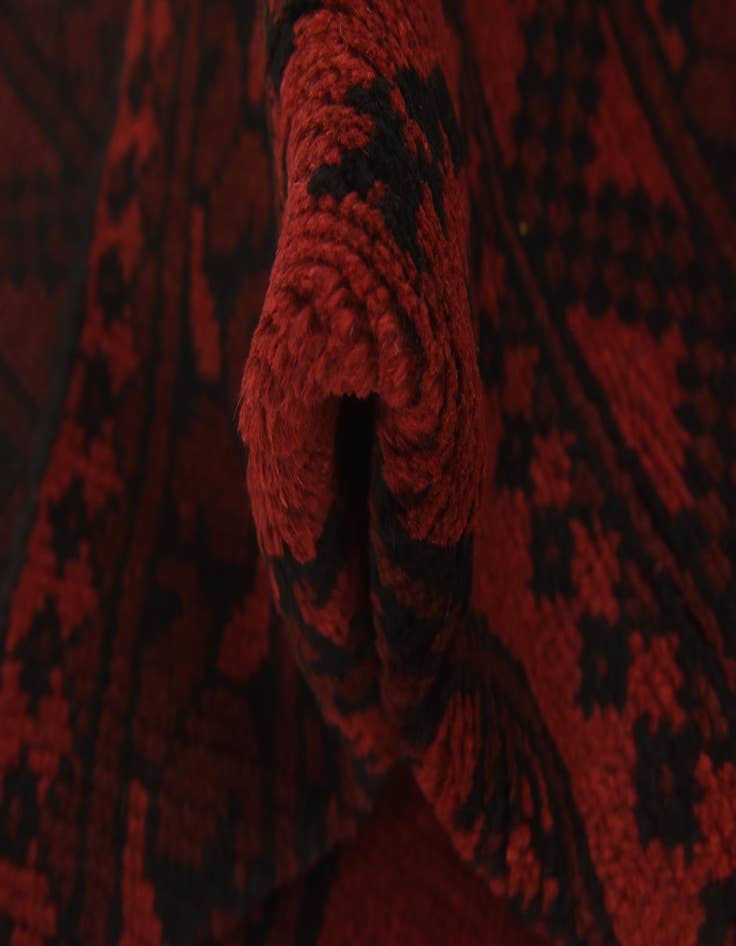 Detail image of  3' 2 x 4' 9  Hand Knotted Afghan Akhche Wool Rug