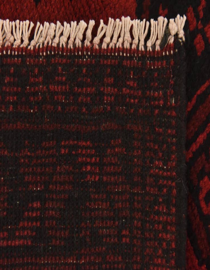 Detail image of  3' 2 x 4' 9  Hand Knotted Afghan Akhche Wool Rug