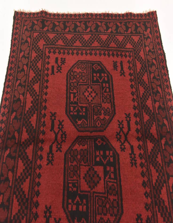 Detail image of  3' 2 x 4' 9  Hand Knotted Afghan Akhche Wool Rug