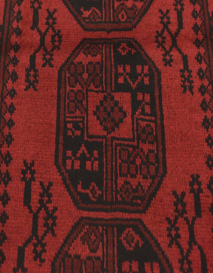 Detail image of  3' 2 x 4' 9  Hand Knotted Afghan Akhche Wool Rug