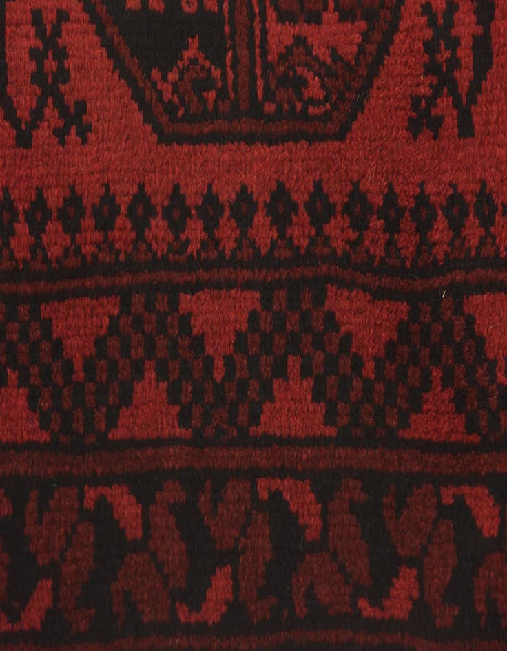 Detail image of  3' 2 x 4' 9  Hand Knotted Afghan Akhche Wool Rug