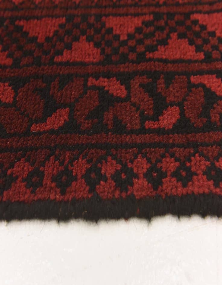 Detail image of  3' 2 x 4' 9  Hand Knotted Afghan Akhche Wool Rug