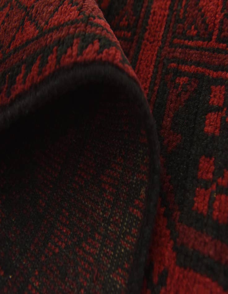 Detail image of  3' 3 x 4' 10  Hand Knotted Afghan Akhche Wool Rug