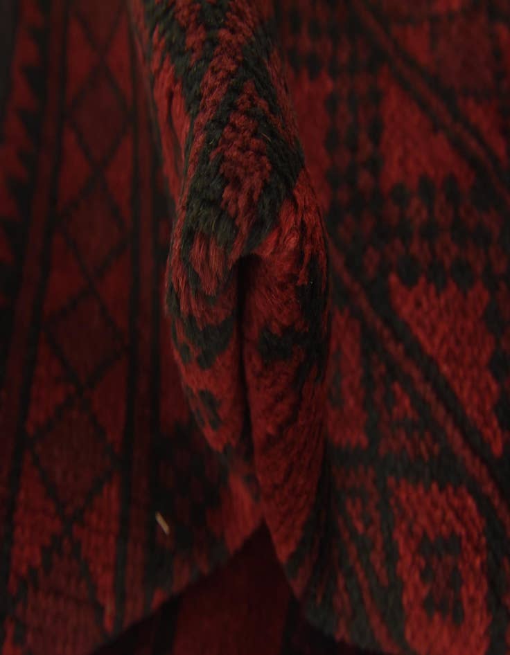 Detail image of  3' 3 x 4' 10  Hand Knotted Afghan Akhche Wool Rug