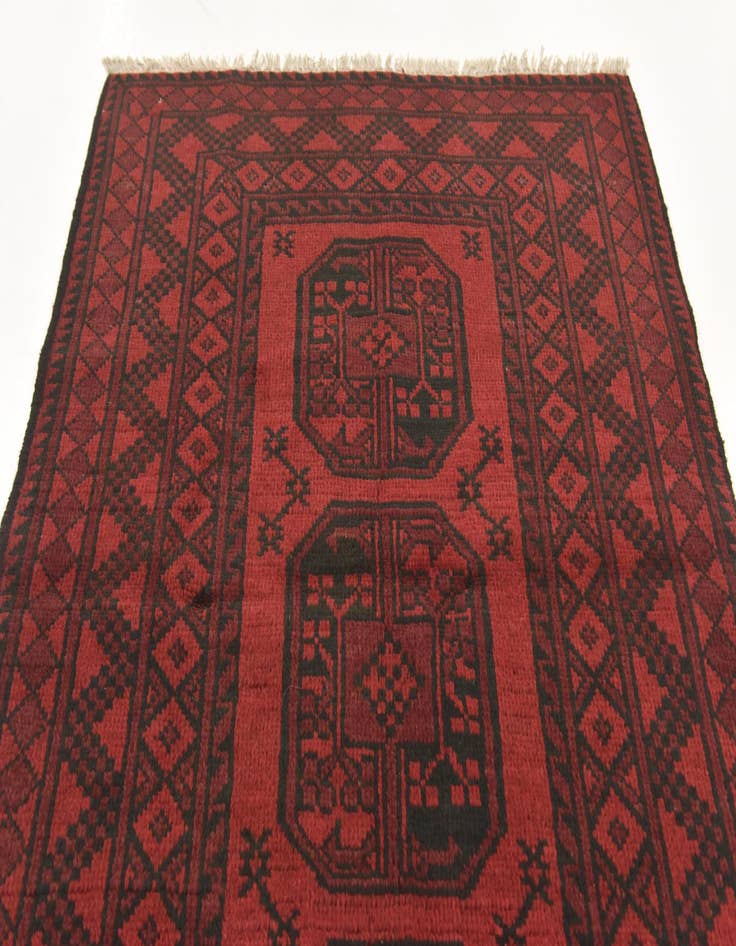 Detail image of  3' 3 x 4' 10  Hand Knotted Afghan Akhche Wool Rug