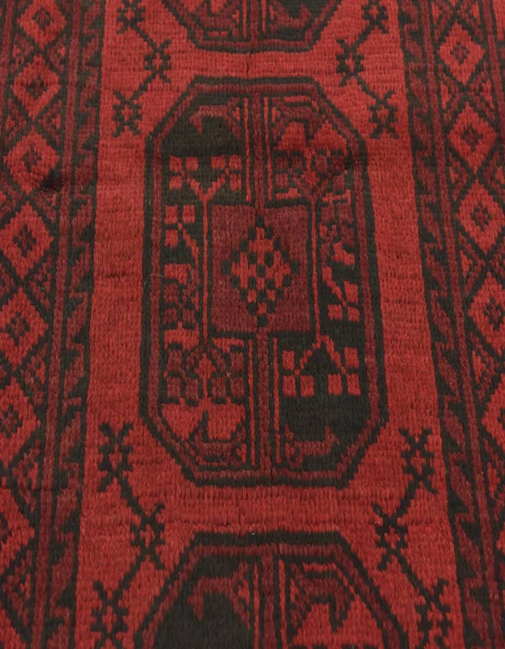 Detail image of  3' 3 x 4' 10  Hand Knotted Afghan Akhche Wool Rug
